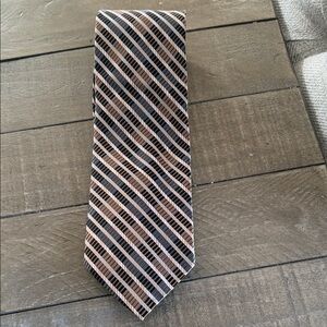 Paul Dione 100% Silk Tie in Brown, Grey and Black